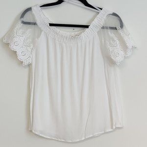 White Lace Off-Shoulder Blouse
